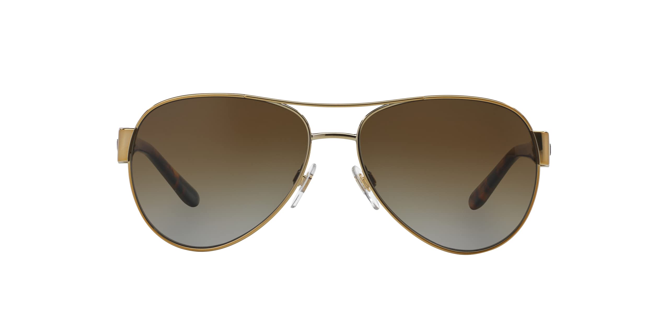 Ralph by Ralph Lauren Women's RL7047Q Aviator Sunglasses, Shiny Pale Gold/Gradient Brown Polarized, 58 mm