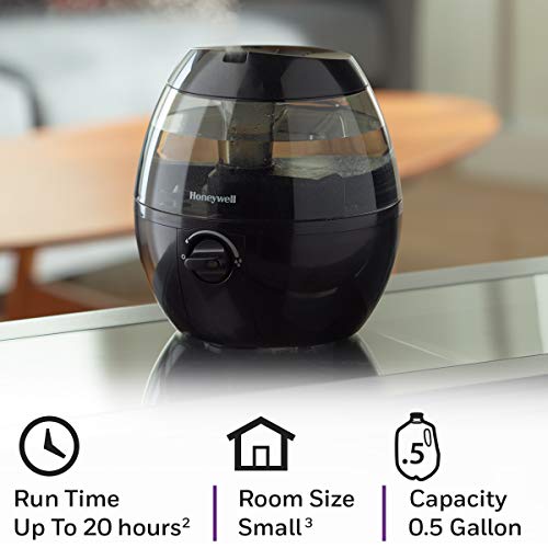 Honeywell HUL520B Mistmate Cool Mist Humidifier Black With Easy Fill Tank & Auto Shut-Off, For Small Room, Bedroom, Baby Room, Office