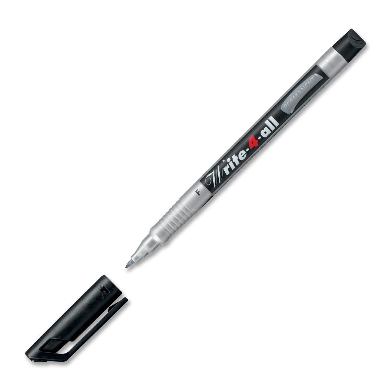 STABILO 'WRITE-4-ALL' CD/DVD ALL PURPOSE PERMANENT MARKER PEN - BLACK - FINE (PACK OF 3)