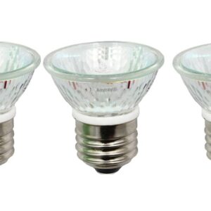 Anyray A1876Y (3-Bulbs) HR16 120V 35W E27/ E26 MR-16 35 Watt JDR C Halogen Bulb Lamp FMW Flood with Lens