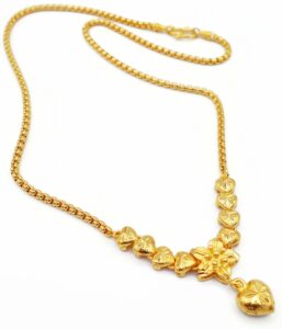 arrawana77 flower 24k thai baht yellow gold plated filled necklace jewelry