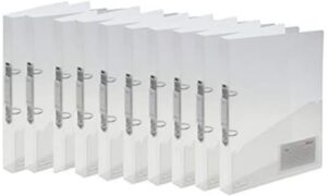 rexel a4 clear ice 2 ring binders, pack of 10, white