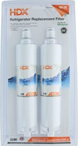 hdx fmw-2 replacement water filter / purifier for whirlpool refrigerators (2 pack)