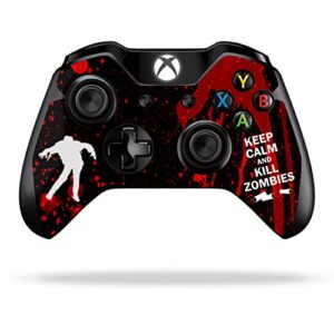 mightyskins skin compatible with microsoft xbox one or one s controller - kill zombies | protective, durable, and unique vinyl wrap cover | easy to apply, remove, and change styles | made in the usa