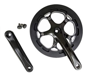 lasco 56t forged crankset with 170mm forged arms cnc aluminum chaingard for ebikes, electric and folding bicycles