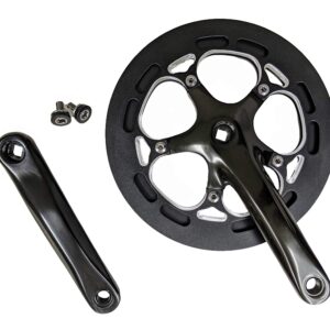 Lasco 56T Forged Crankset with 170mm Forged Arms CNC Aluminum Chaingard for ebikes, electric and folding bicycles