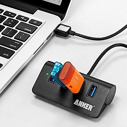 Anker 4-Port USB 3.0 Unibody Aluminum Portable Data Hub with 2ft USB 3.0 Cable for Macbook, Mac Pro / mini, iMac, XPS, Surface Pro, Notebook PC, USB Flash Drives, Mobile HDD and More