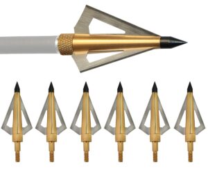 huntingdoor 12pack 3 fixed blade archery broadheads 125 grain arrow head hunting arrow tips golden for compound bow and crossbow