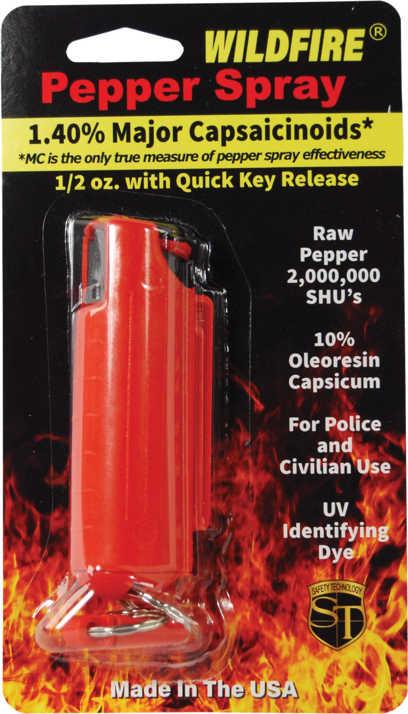 1/2 Oz Wildfire 1.4 Percent MC Hard Case Key Chain Pepper Spray Bundle - Choice of Colors - Lot of 6 Pieces (Mixed Wildfire)