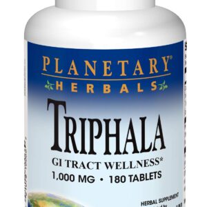 Planetary Herbals Triphala Internal Cleanser 1000mg for GI Tract Wellness - 180 Tablets