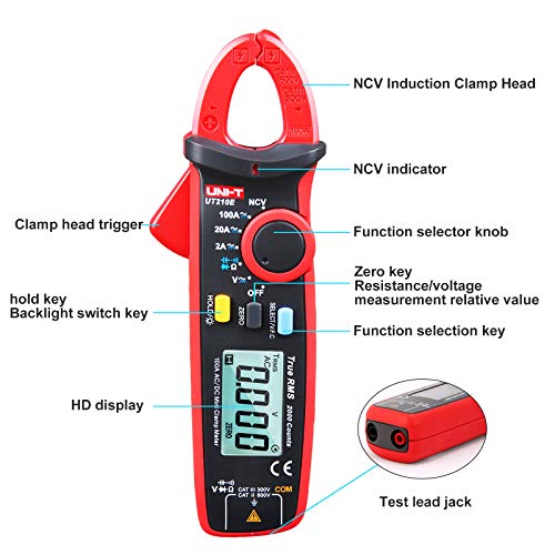 YIRU UNI-T UT210 series True RMS Digital Clamp Meter AC/DC Voltage Tester with ohm, Capacitance Measurement…