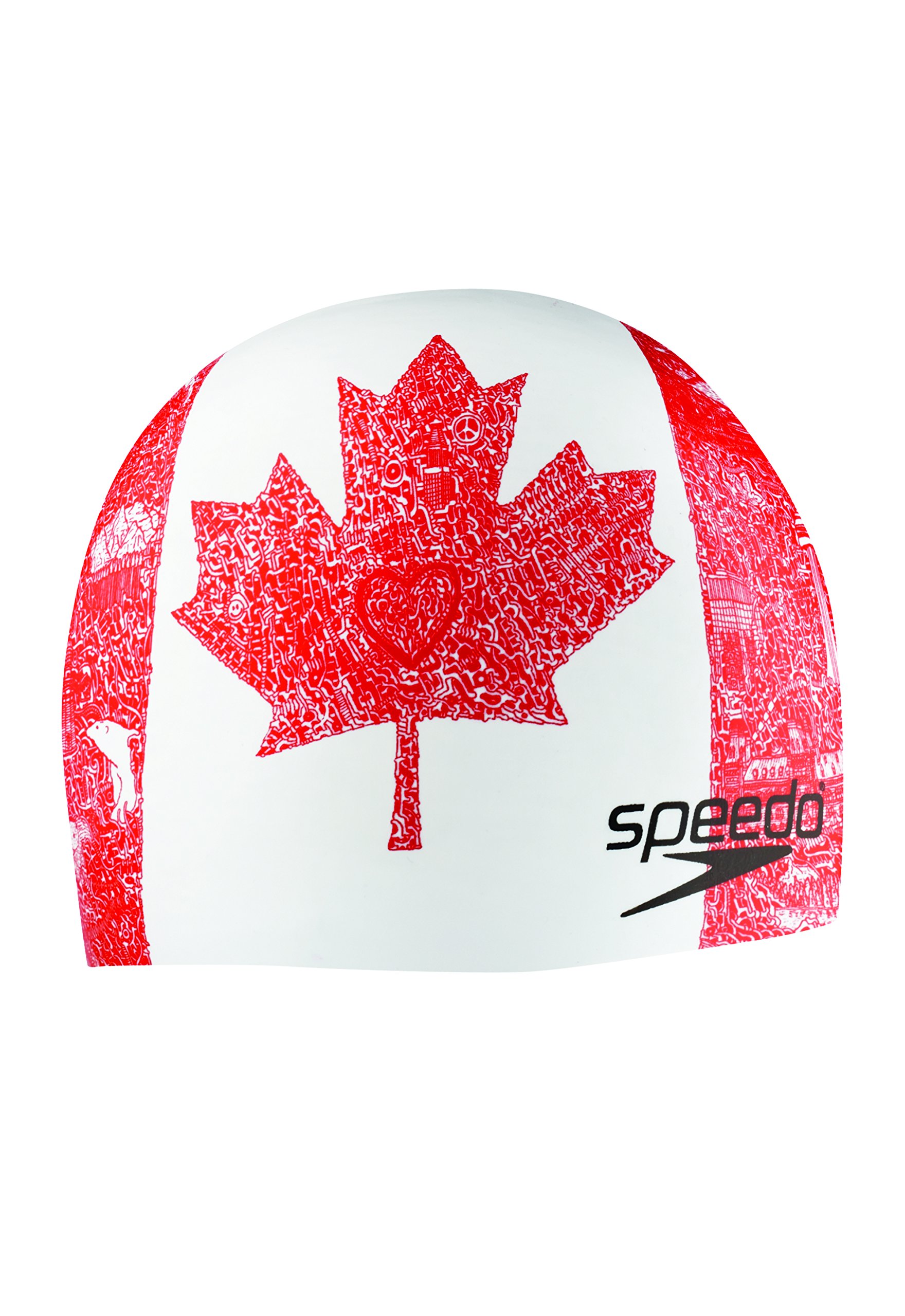 Speedo Silicone 'World Tour' Swim Cap, Red