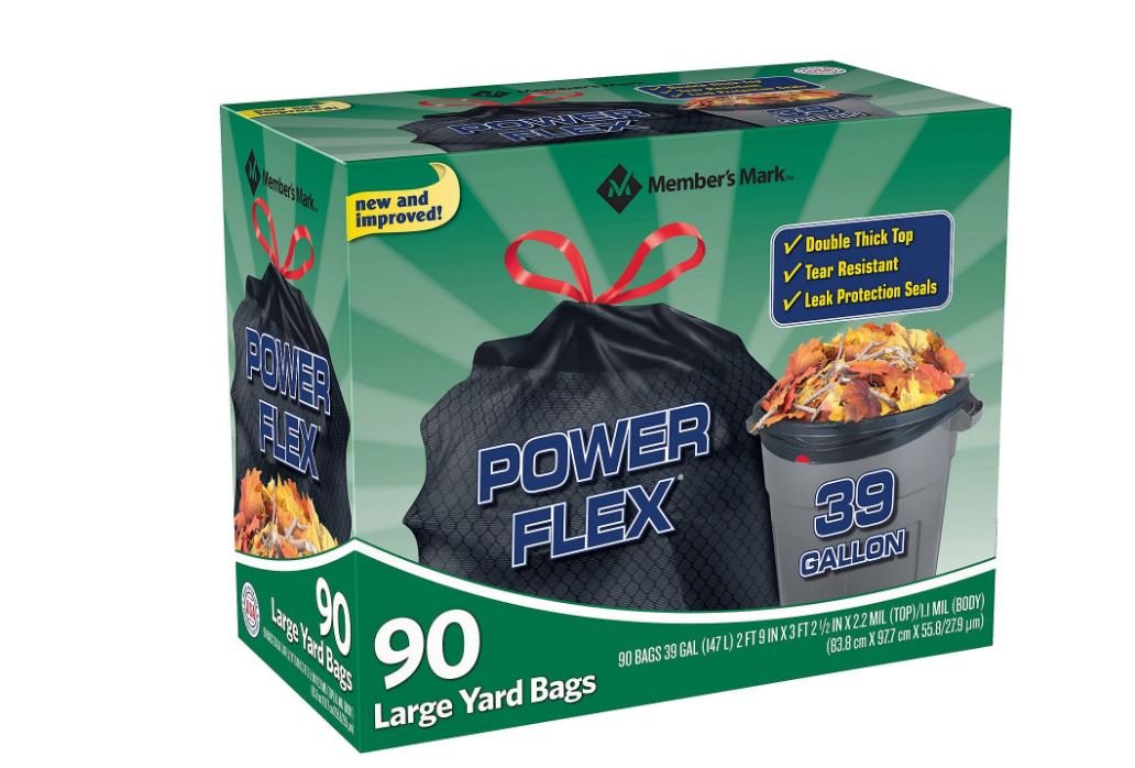 Member's Mark 39 gal. Power-Guard yd Drawstring Trash Bags (90 ct.)