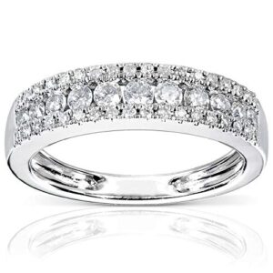 kobelli diamond wedding band 1/2 carat (ctw) in 14k white gold, size 10