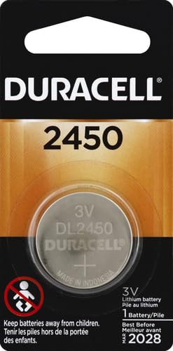 Duracell 2450 3V Lithium Battery, 1 Count Pack, Lithium Coin Battery for Medical and Fitness Devices, Watches, and more, CR Lithium 3 Volt Cell