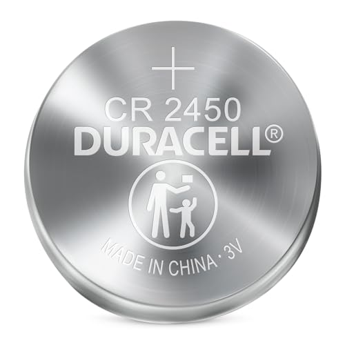 Duracell 2450 3V Lithium Battery, 1 Count Pack, Lithium Coin Battery for Medical and Fitness Devices, Watches, and more, CR Lithium 3 Volt Cell