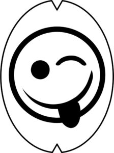 racquet art creative tennis racquet stencil - smiley tongue face