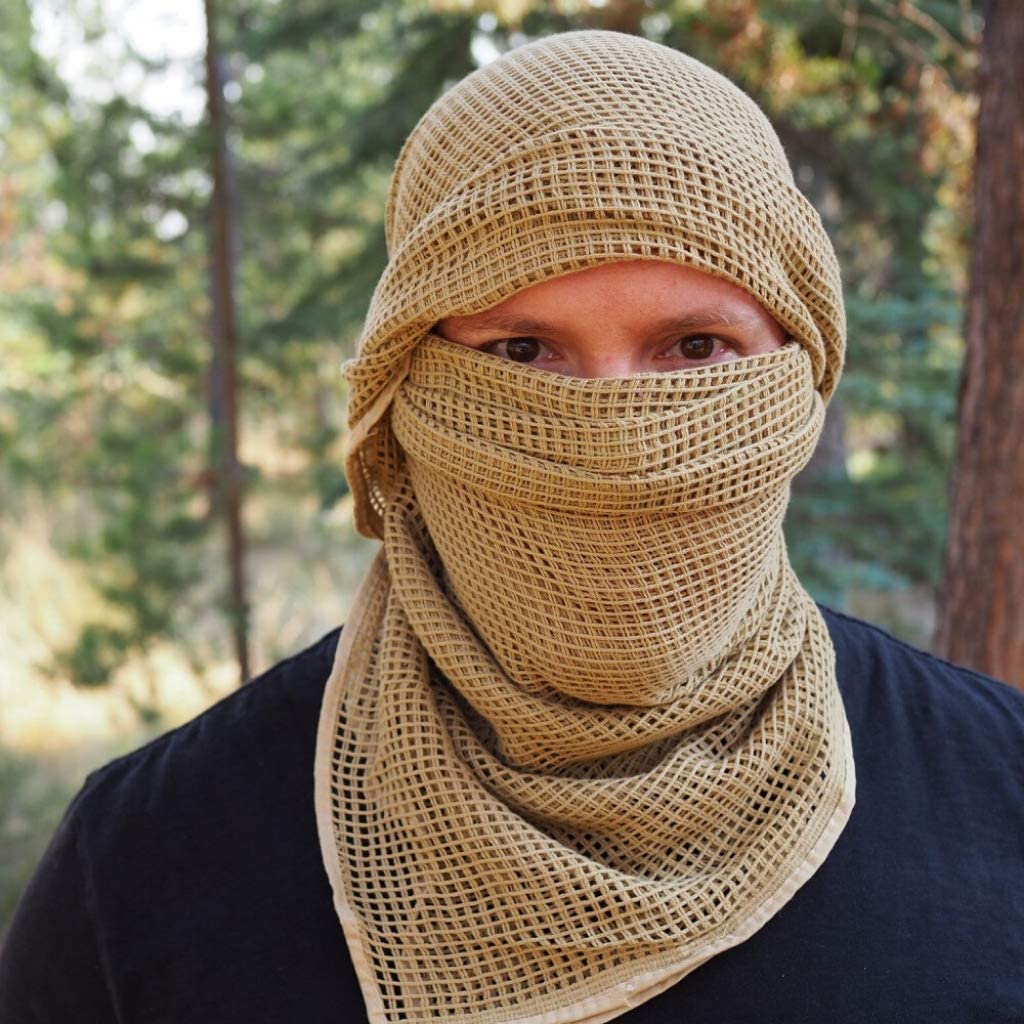 Arcturus Sniper Veil | Tactical Scarf to Camouflage Your Neck, Face & Head | 100% Cotton - 48" x 40" (Olive Drab)