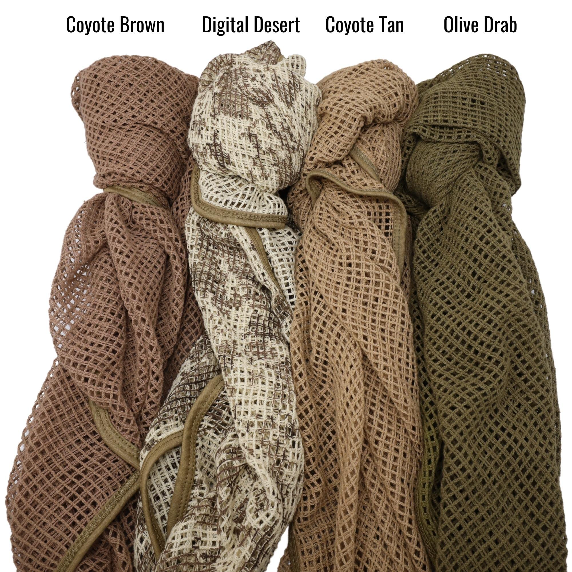 Arcturus Sniper Veil | Tactical Scarf to Camouflage Your Neck, Face & Head | 100% Cotton - 48" x 40" (Olive Drab)