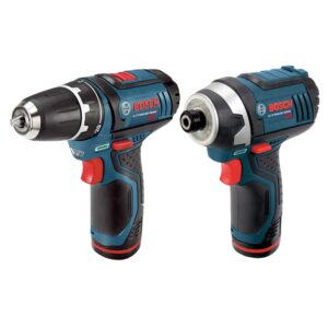 Bosch CLPK22-120-RT 12V Lithium-Ion 3/8 in. Drill Driver and Impact Driver Combo Kit (Renewed)