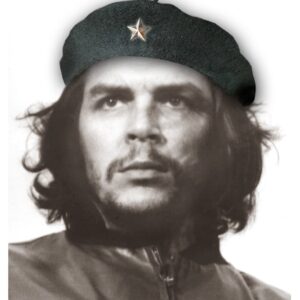 Che Guevara Store Beret Black Original Beret, Silver Star Large Size 7.5-8.25