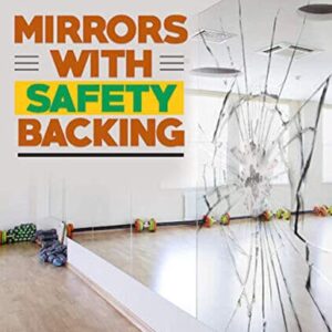 Fab Glass and Mirror GM48x60 HD Tempered Glass Wall Mount Mirror for Gym & Dance Studio, 48" x 60", Clear