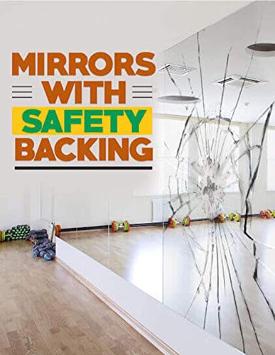 Fab Glass and Mirror GM48x60 HD Tempered Glass Wall Mount Mirror for Gym & Dance Studio, 48" x 60", Clear