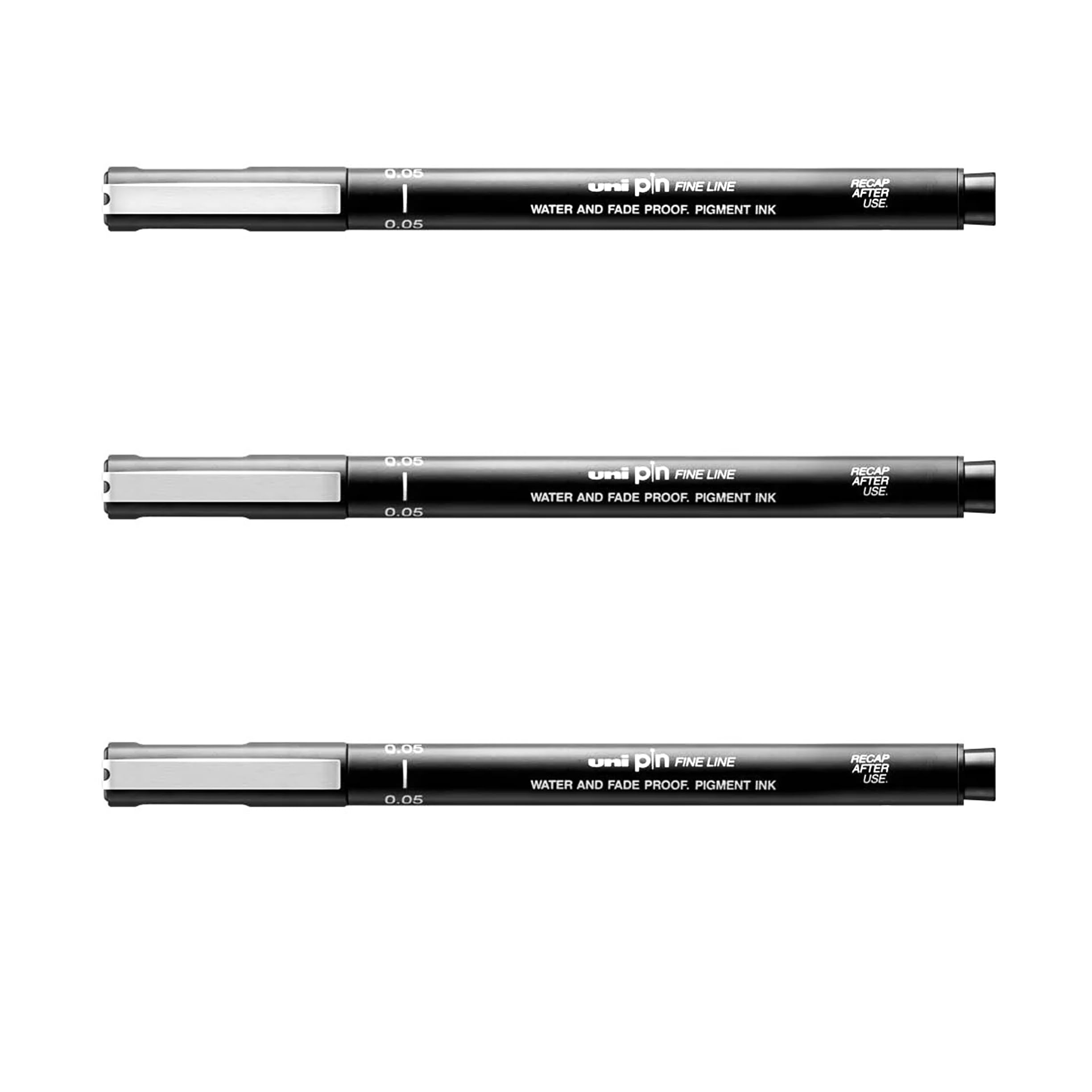 UNI-Ball PIN Drawing Pen FINELINER Ultra FINE LINE Marker 0.05mm Black Ink - [Pack of 3]