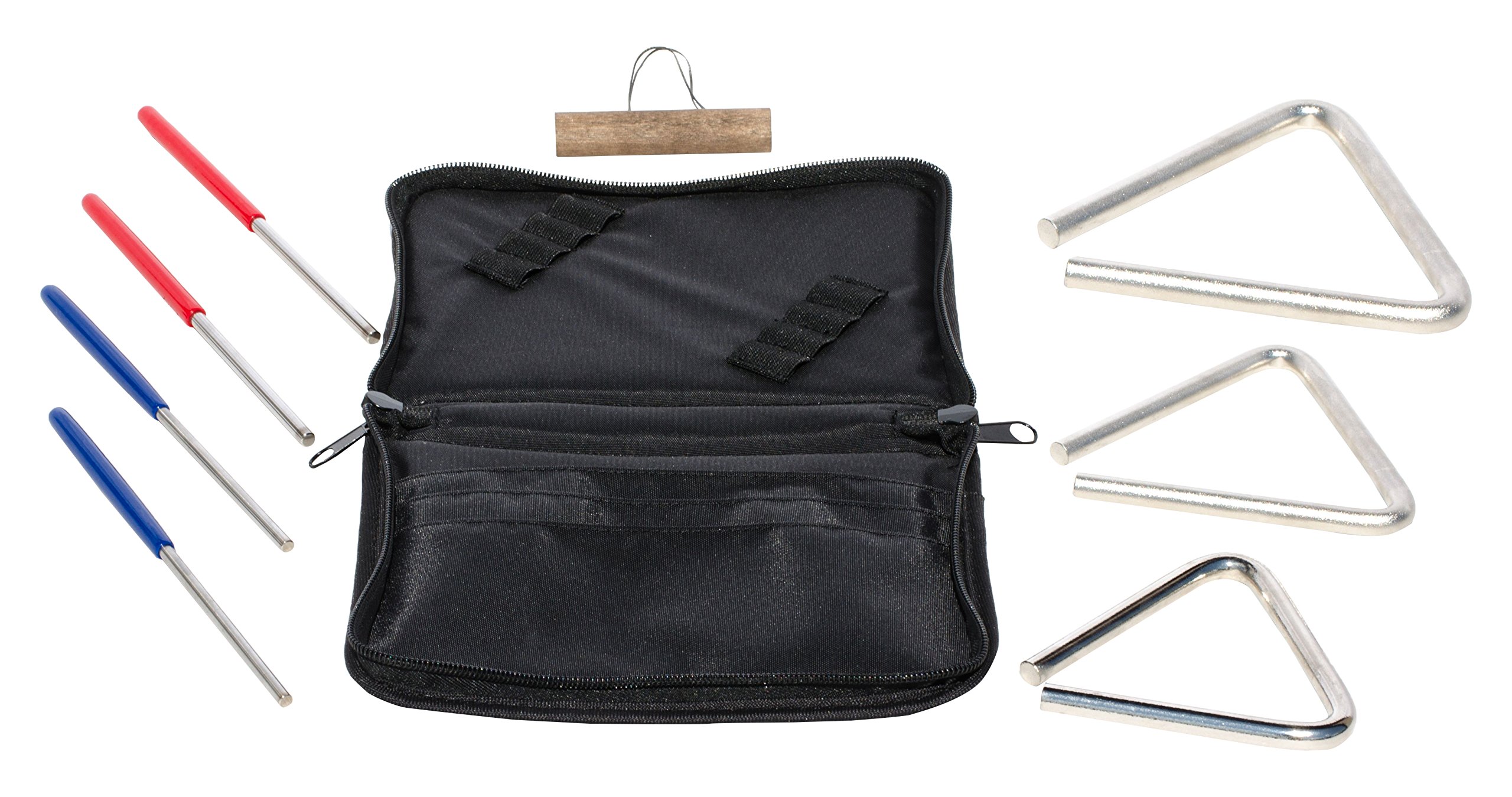 TreeWorks Chimes TRE57BP Made in USA Set of Three Triangles and Beaters with Carrying Case for Storage and Travel