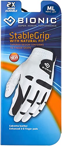 Bionic StableGrip with Natural Fit Golf Glove - White (Medium/Large, Left)