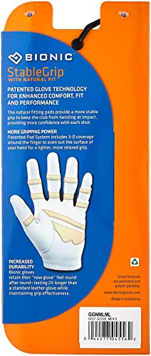 Bionic StableGrip with Natural Fit Golf Glove - White (Medium/Large, Left)