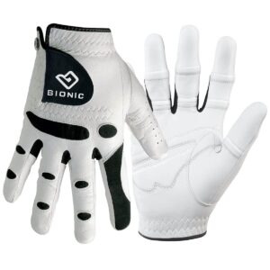 bionic stablegrip with natural fit golf glove - white (x-large, right)