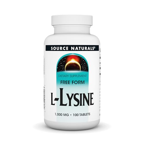 Source Naturals L-Lysine Free Form -Amino Acid Supplement Supports Energy Formation & Collagen* - 100 Tablets