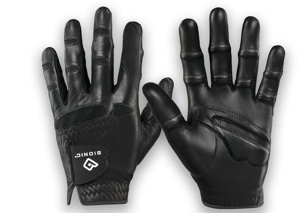 Men's StableGrip with NaturalFit Golf Glove - Black (Medium, Left)