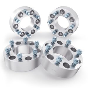 rocktrix 1.5 inch wheel adapters 6x135 to 6x5.5 (changes bolt pattern) 87.1mm bore, 14x2 studs, compatible with 2003-2014 ford expedition f150 lincoln navigator - 6x135 to 6x139.7 silver spacers 4pcs