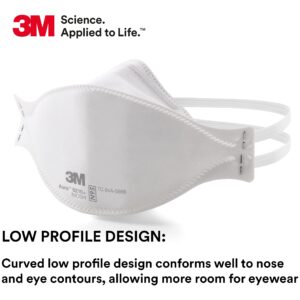 3M Aura Particulate Respirator 9210+, N95, Pack of 240 Disposable Respirators, Convenient Individually Wrapped, Stapled Flat Fold Design, Low Profile Design Reduces Eyewear Fogging, Pack of 12