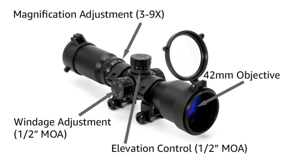 Osprey Global CP3-9X42MDG Compact 3-9X 42 Scope with Illuminated MIL Dot Glass Reticle. 1/2 MOA