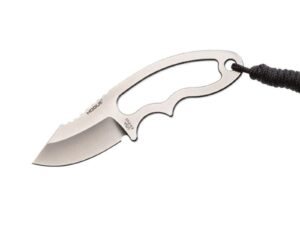 hogue 35370 exf03 neck 2.25" knife, clip pt., tumble finish, black sheath