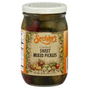 sechler's candied sweet mixed pickles, 16 ounce (pack of 6)