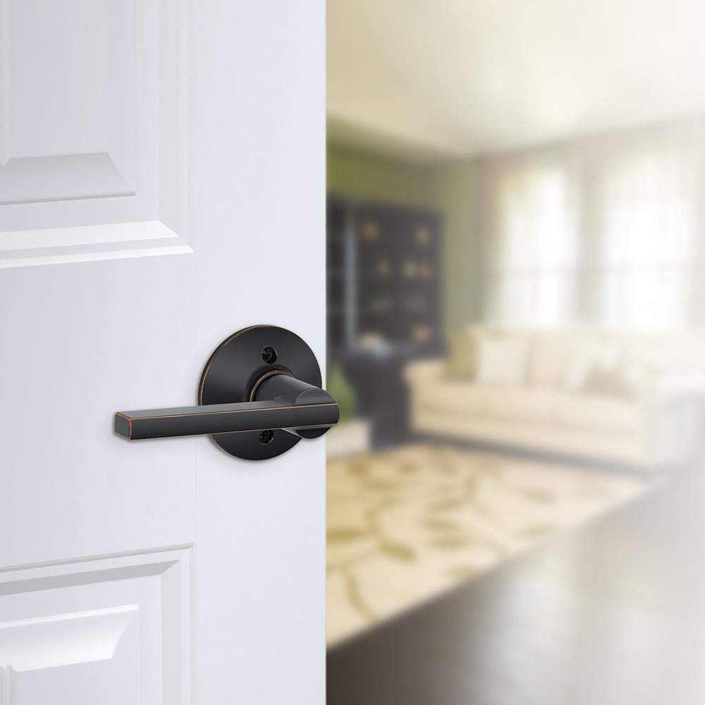 Schlage F170 LAT 622 Latitude Single Dummy Door Lever, Matte Black