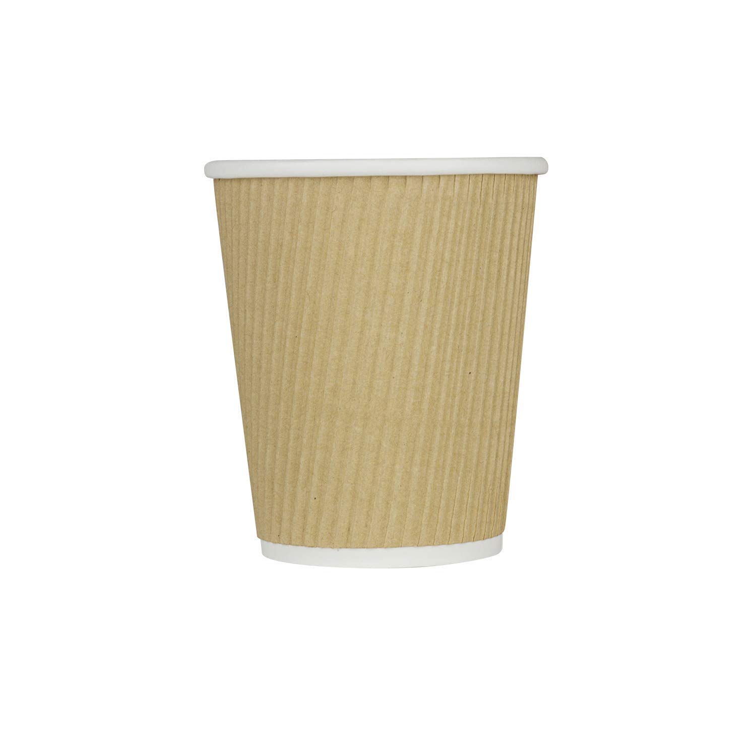 Karat C-KRC508 8 oz Ripple Paper Hot Cup (80mm Diameter), Kraft (Case of 500)