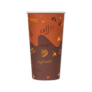 karat 20oz premium paper hot coffee cups diameter 3.54" - disposable, leak-resistant double poly-lined - ideal for cafes - pack of 600