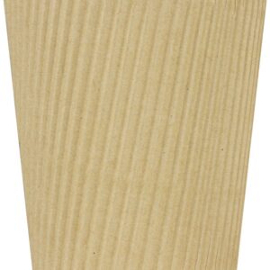 Karat C-KRC508 8 oz Ripple Paper Hot Cup (80mm Diameter), Kraft (Case of 500)