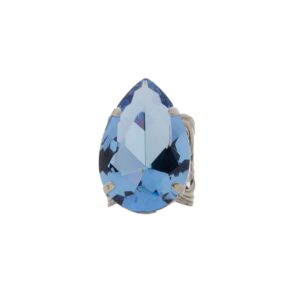 Sorrelli Teardrop Crystal Cocktail Ring, Antique Silver-Tone Finish, Ice Blue