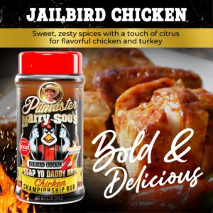 Slap Yo Daddy BBQ Rub Seasoning, Jailbird Chicken - Chicken, Turkey, Duck, Seafood Championship BBQ Rubs and Spices for Smoking and Grilling - No MSG, Gluten Free