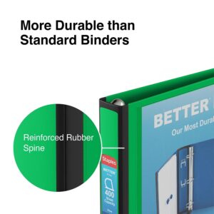 Staples 827607 1.5-Inch 3-Ring Better Binder Green (19059)