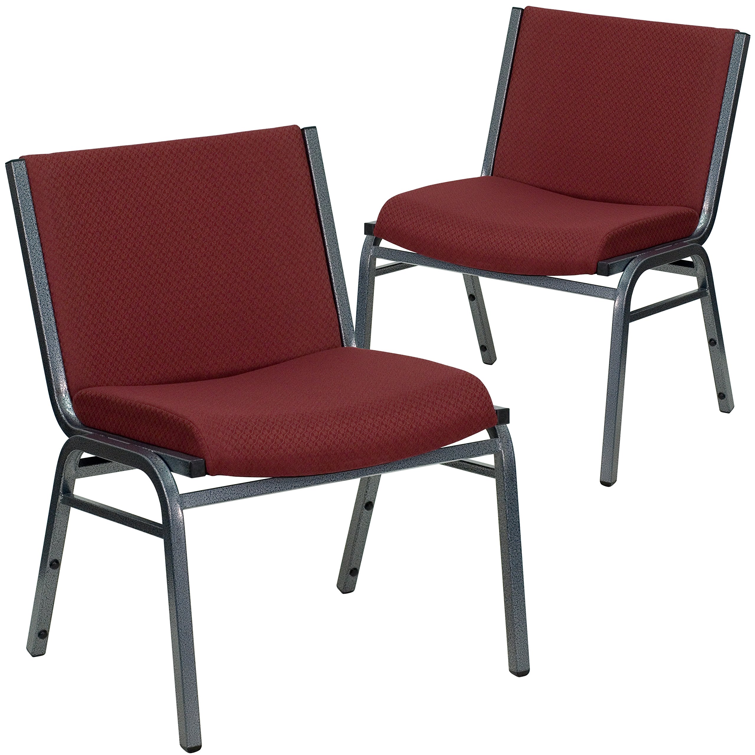 Flash Furniture 2 Pack HERCULES Series Big & Tall 1000 lb. Rated Burgundy Fabric Stack Chair