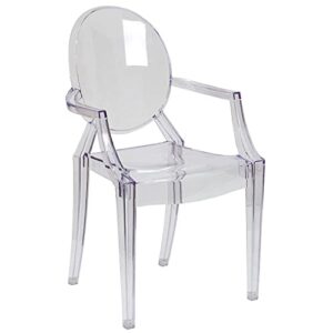 flash furniture max 4 pack ghost chair with arms in transparent crystal