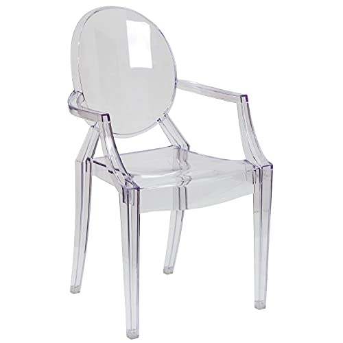 Flash Furniture Max 4 Pack Ghost Chair with Arms in Transparent Crystal