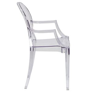 Flash Furniture Max 4 Pack Ghost Chair with Arms in Transparent Crystal